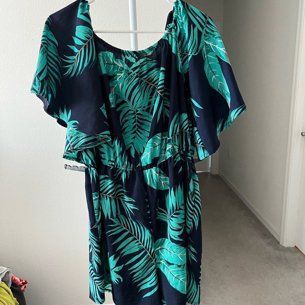 Tropical Leaf Print Dress